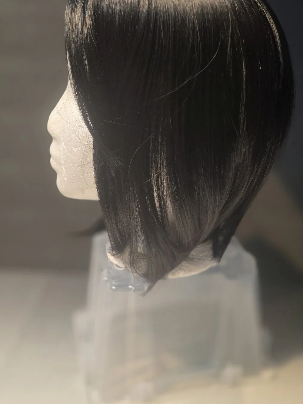 Lightweight Black Bob Hair Piece For Thinning Hair
